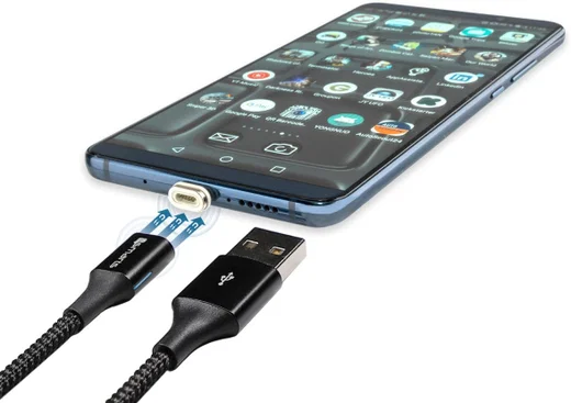 4smarts 2x USB Type- C Connectors USB Kabel GRAVITYCord 2.0 0.5M Zwart afbeelding 2