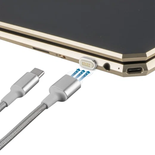 4smarts Magnetische USB-C naar USB-C Kabel 1.8m Zilver afbeelding 4