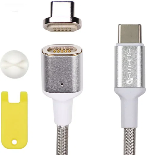 4smarts Magnetische USB-C naar USB-C Kabel 1.8m Zilver afbeelding 6