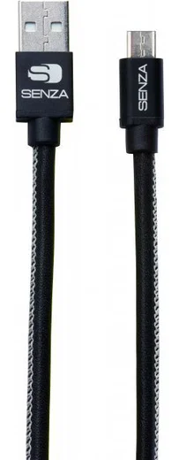 Senza Premium Leren Micro-USB Kabel 1.5 Meter Zwart afbeelding 3