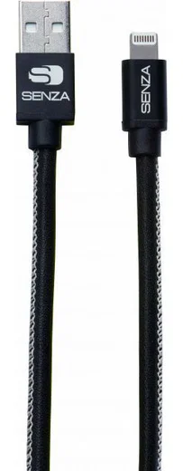 Senza Premium Leren Apple Lightning Kabel 1.5 Meter Zwart afbeelding 2