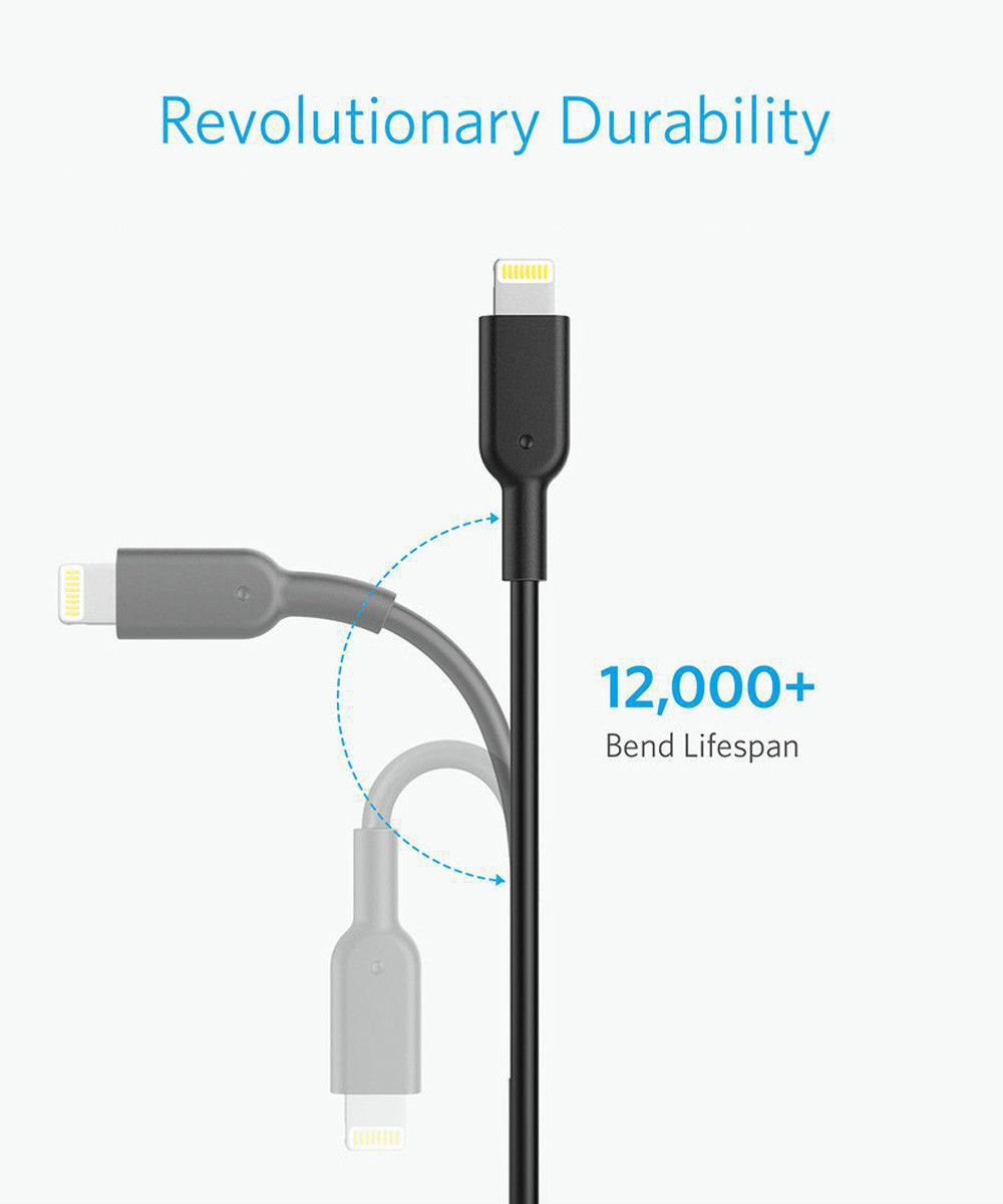 Anker PowerLine II Apple Lightning Kabel 1.8m Zwart afbeelding 2