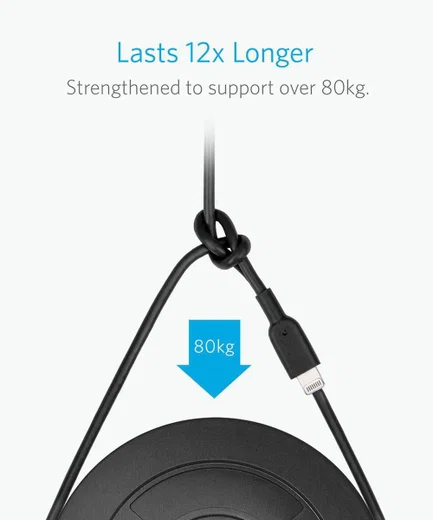 Anker PowerLine II Apple Lightning Kabel 3m Zwart afbeelding 4
