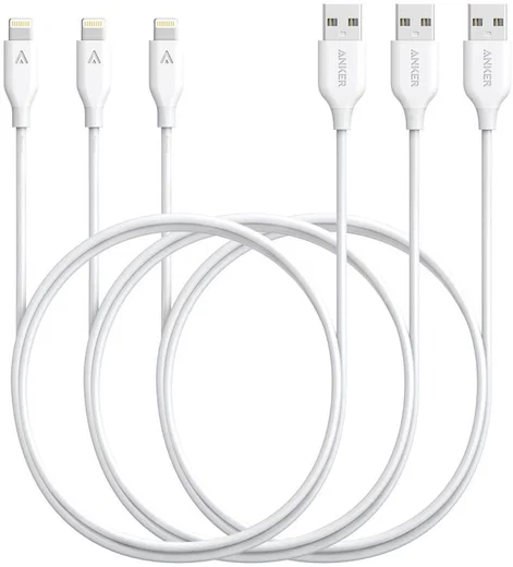 Anker PowerLine II Apple Lightning Kabel 0.9m (3 Pack) Wit afbeelding 1