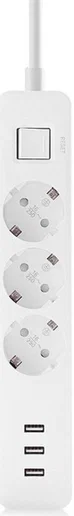 Xiaomi Power Strip 3 Stekkerdoos met USB Poorten Wit afbeelding 3