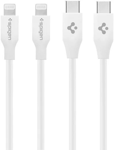 Spigen Essential USB-C Lightning Kabel 1 Meter 2-Pack Wit afbeelding 1