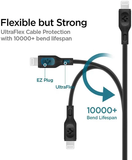 Spigen Essential USB-C Lightning Kabel 1 Meter Zwart afbeelding 5