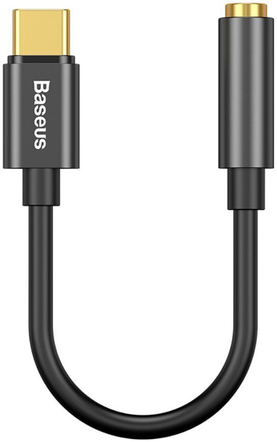 Baseus USB-C to 3.5mm headphone Jack Zwart afbeelding 1