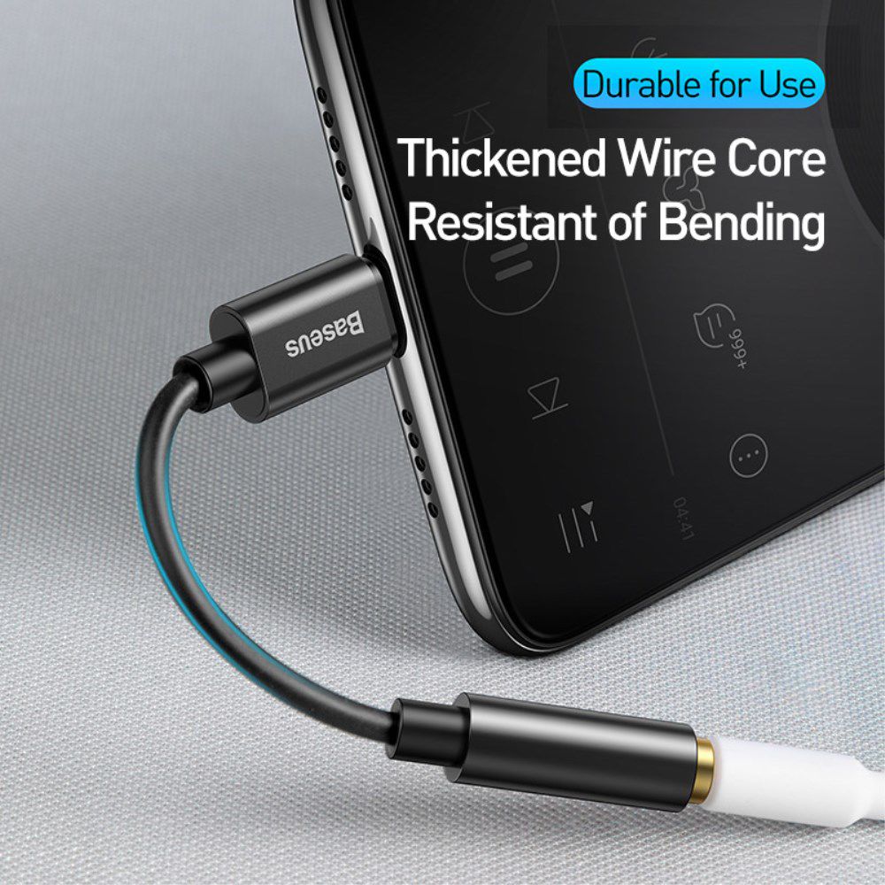 Baseus USB-C to 3.5mm headphone Jack Zwart afbeelding 5