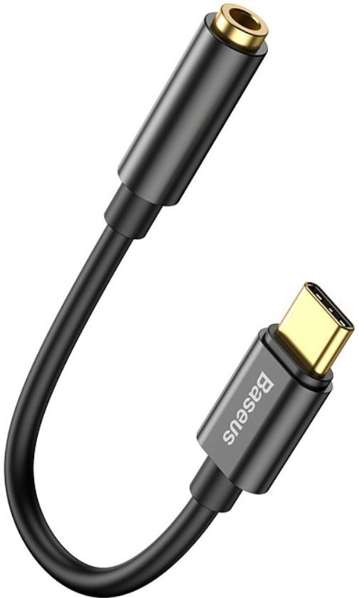 Baseus USB-C to 3.5mm headphone Jack Zwart afbeelding 8