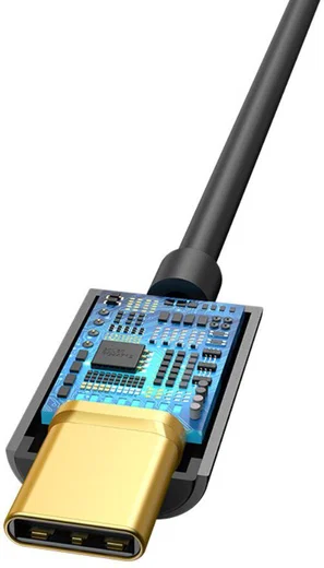 Baseus USB-C to 3.5mm headphone Jack Zwart afbeelding 10