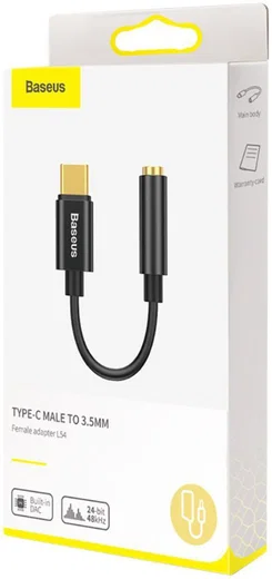 Baseus USB-C to 3.5mm headphone Jack Zwart afbeelding 14