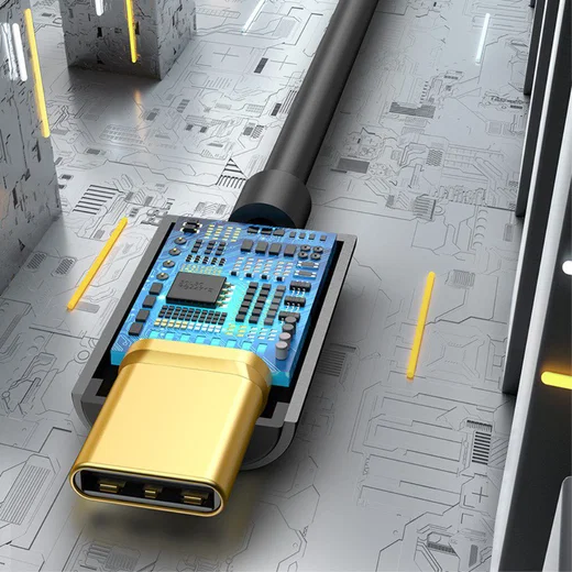 Baseus USB-C to 3.5mm headphone Jack Zwart afbeelding 11