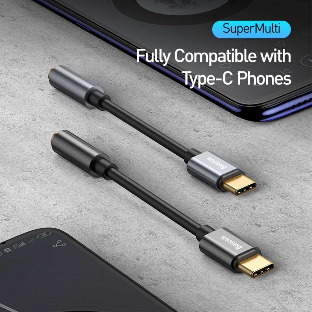 Baseus USB-C to 3.5mm headphone Jack Donker Grijs afbeelding 3
