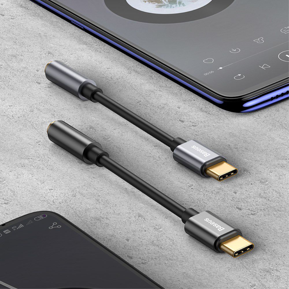 Baseus USB-C to 3.5mm headphone Jack Donker Grijs afbeelding 13