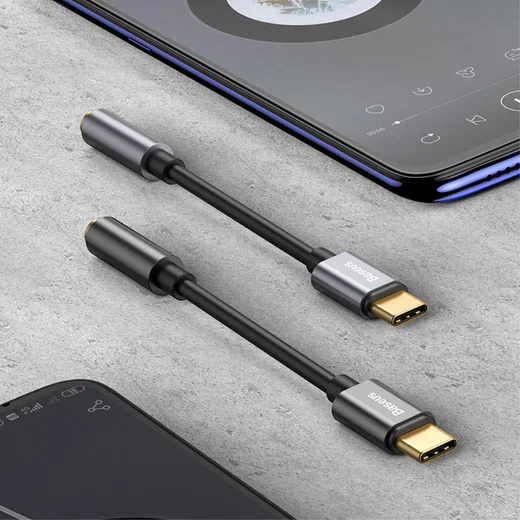 Baseus USB-C to 3.5mm headphone Jack Donker Grijs afbeelding 13
