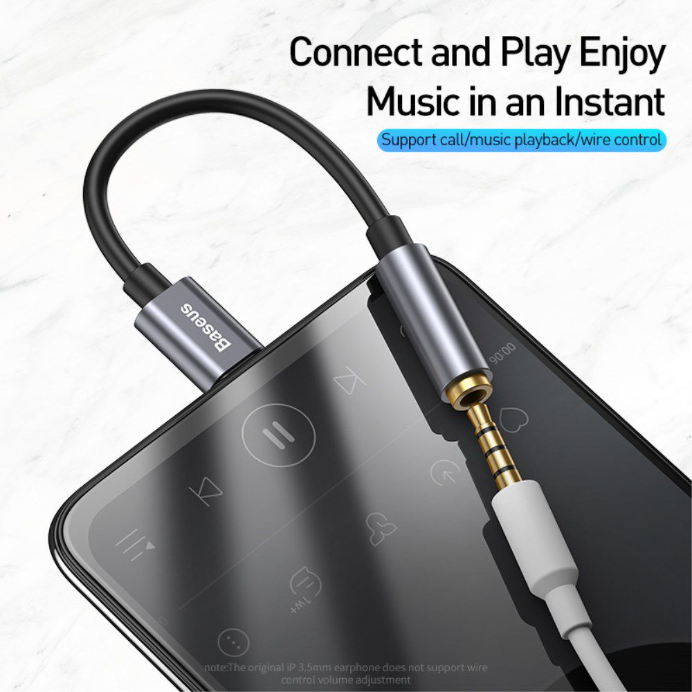 Baseus USB-C to 3.5mm headphone Jack Donker Grijs afbeelding 2