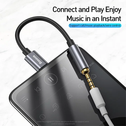 Baseus USB-C to 3.5mm headphone Jack Donker Grijs afbeelding 2