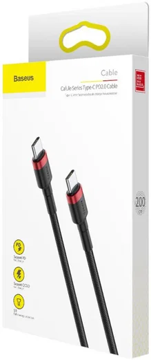 Baseus Cafule Series PD2.0 Flash Charge USB-C Kabel 2m Rood/Zwart afbeelding 8