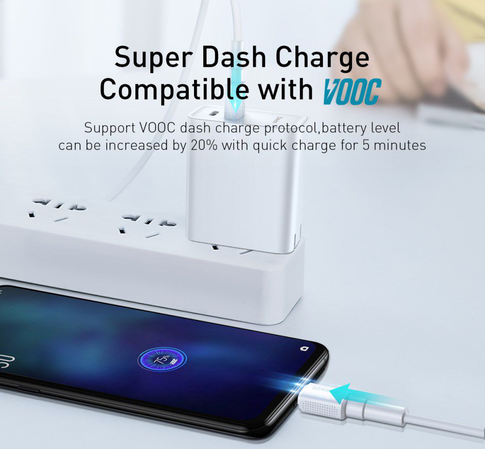 Baseus 20W Quick Charge Micro-USB Kabel 1m Wit afbeelding 10