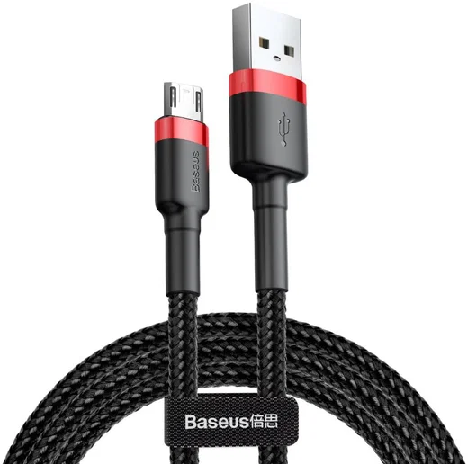 Baseus Cafule Fast Charge Micro-USB Gevlochten Kabel 1m Zwart/Rood afbeelding 1