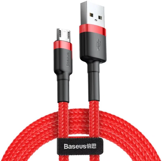 Baseus Cafule Fast Charge Micro-USB Gevlochten Kabel 1m Rood/Zwart afbeelding 1