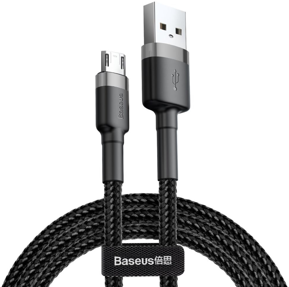 Baseus Cafule Series Micro-USB Gevlochten Kabel 2m Zwart/Grijs afbeelding 1