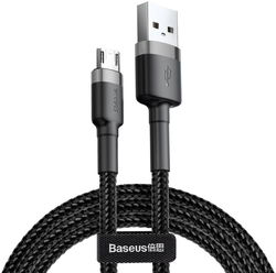 Baseus Cafule Series Micro-USB Gevlochten Kabel 2m Zwart/Grijs afbeelding