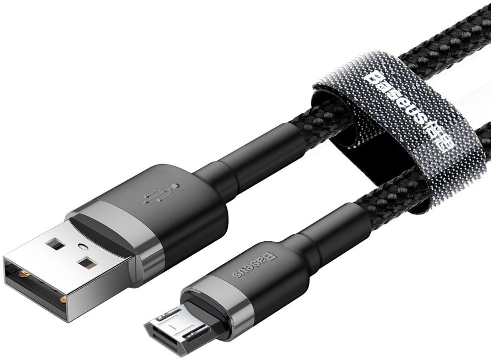 Baseus Cafule Series Micro-USB Gevlochten Kabel 2m Zwart/Grijs afbeelding 2