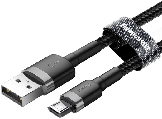 Baseus Cafule Series Micro-USB Gevlochten Kabel 2m Zwart/Grijs afbeelding 2