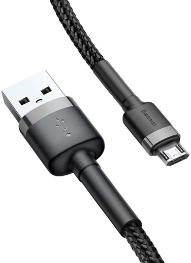 Baseus Cafule Series Micro-USB Gevlochten Kabel 2m Zwart/Grijs afbeelding 4