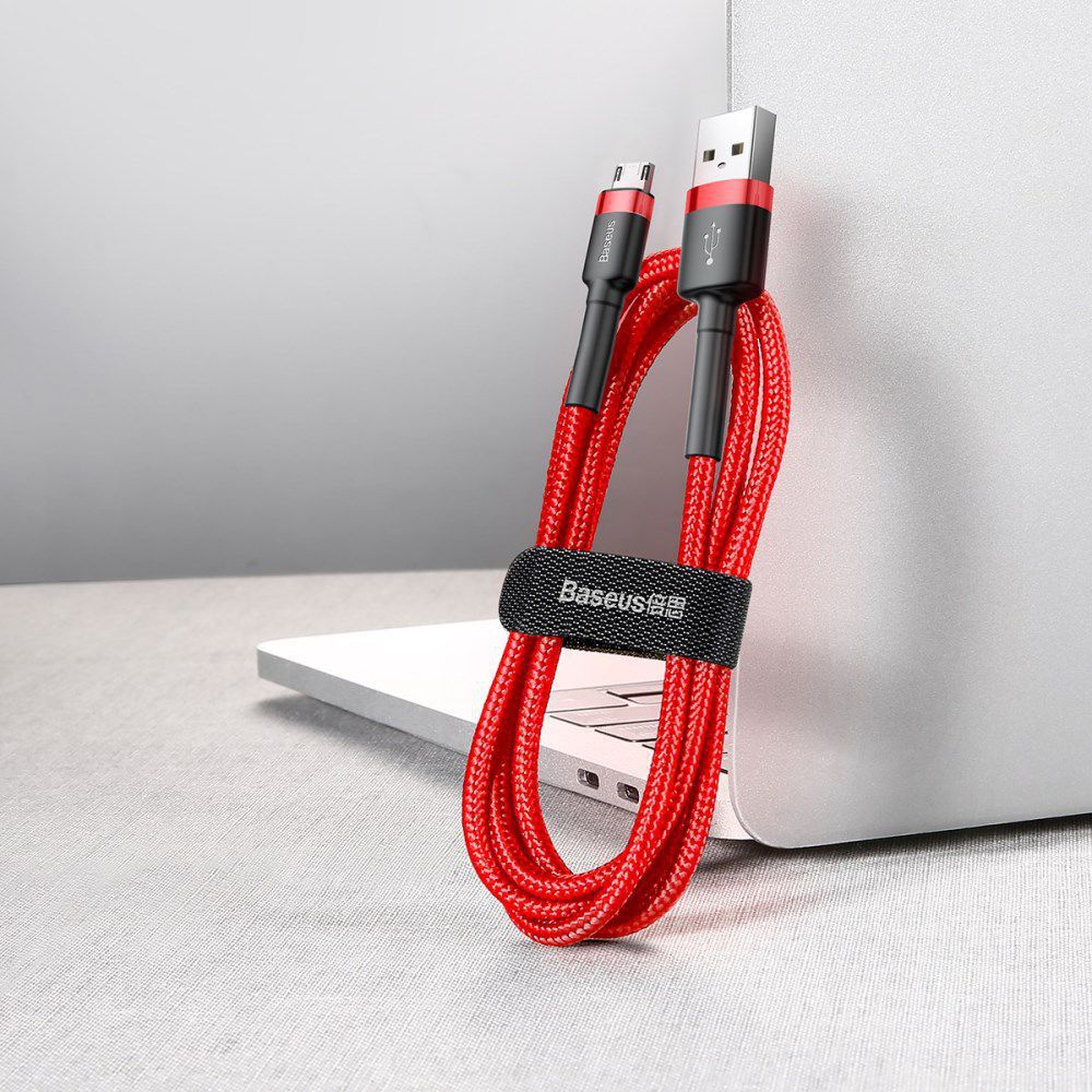 Baseus Cafule Series Micro-USB Gevlochten Kabel 2m Rood/Zwart afbeelding 5