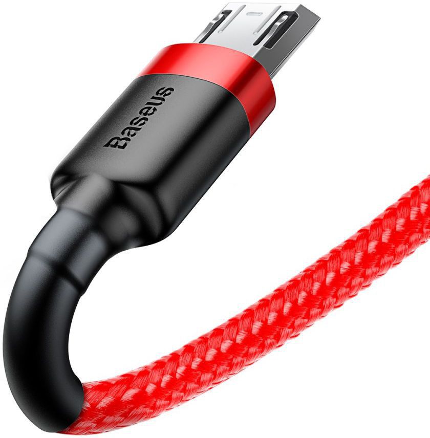 Baseus Cafule Series Micro-USB Gevlochten Kabel 2m Rood/Zwart afbeelding 4