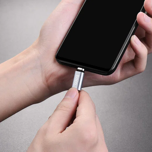 Hoco Magnetic Series Micro-USB Kabel 1m Metal Gray afbeelding 3