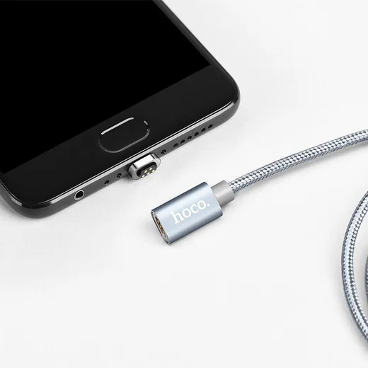 Hoco Magnetic Series Micro-USB Kabel 1m Metal Gray afbeelding 4