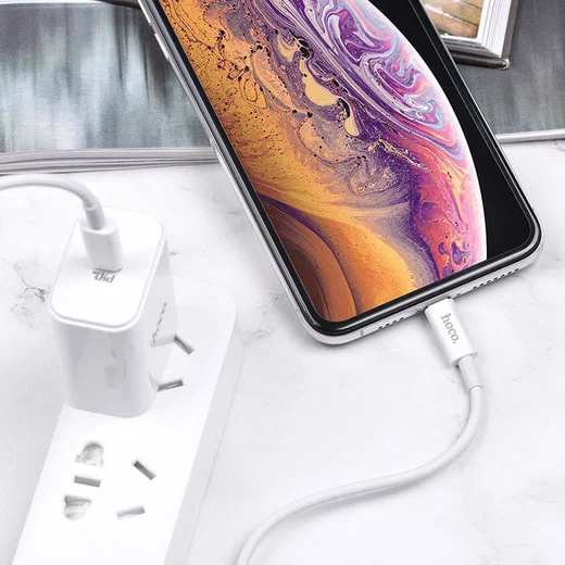 Hoco Swift Series Power Delivery USB-C naar Lightning Kabel 1m Wit afbeelding 3