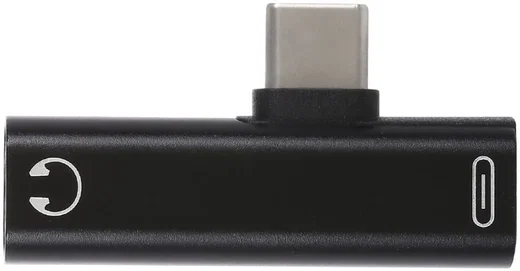 Universele USB-C naar USB-C + Audio Jack Adapter Zwart afbeelding 2
