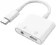 Witte Universele USB-C naar USB-C + Audio Jack Adapter 60W afbeelding 1