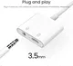 Witte Universele USB-C naar USB-C + Audio Jack Adapter 60W afbeelding 2