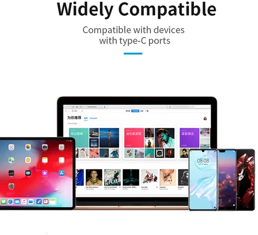 Witte Universele USB-C naar USB-C + Audio Jack Adapter 60W afbeelding 8