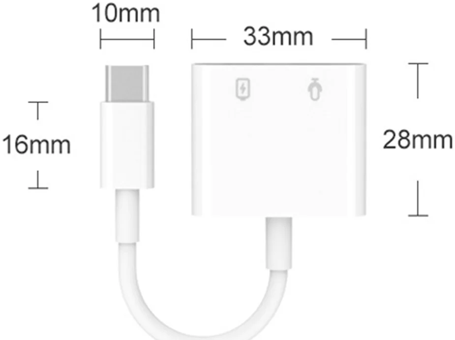 Witte Universele USB-C naar USB-C + Audio Jack Adapter 60W afbeelding 9