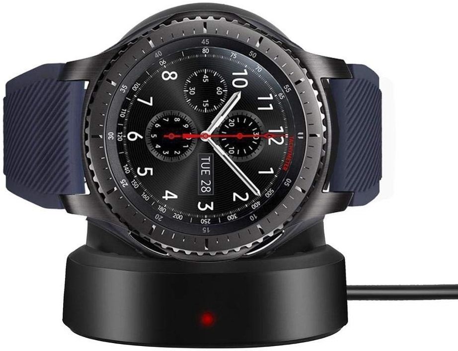 Samsung Galaxy Watch / Gear Watch Oplader Draadloos Opladen Dock Zwart afbeelding 1