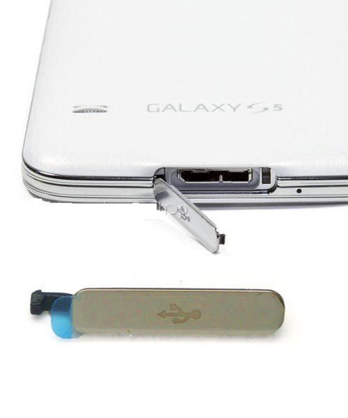 Samsung Galaxy S5 Waterdichte USB Cover Goud afbeelding 1