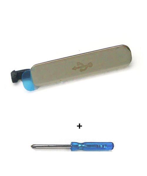 Samsung Galaxy S5 Waterdichte USB Cover Goud afbeelding 2