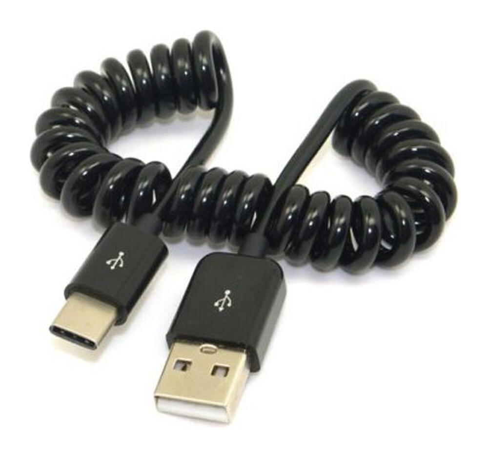 USB-C Autolader + USB-C Krulsnoer Zwart 5W afbeelding 5