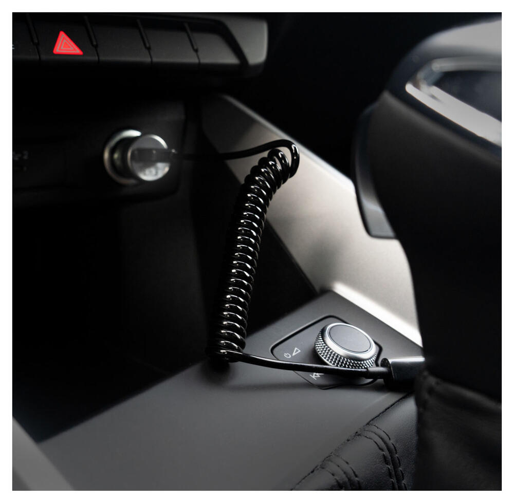 USB-C Autolader + USB-C Krulsnoer Zwart 5W afbeelding 2