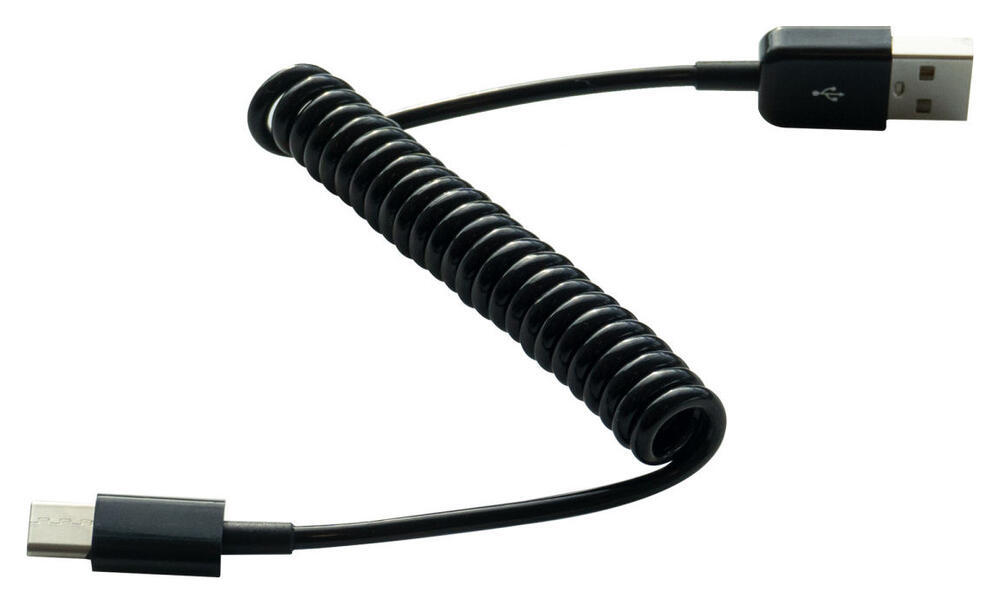 USB-C Autolader + USB-C Krulsnoer Zwart 5W afbeelding 4