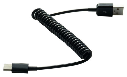 USB-C Autolader + USB-C Krulsnoer Zwart 5W afbeelding 4