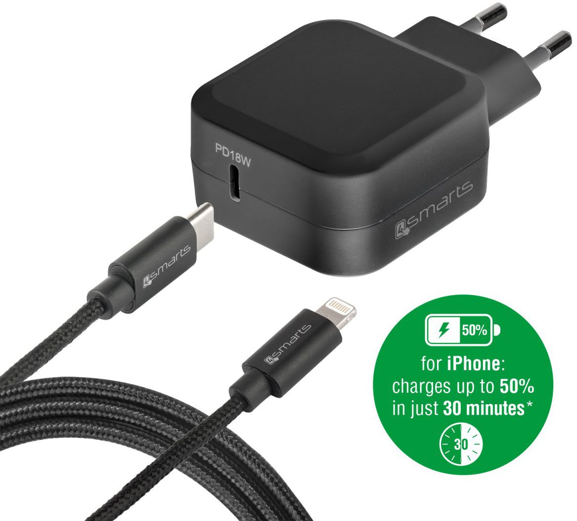 4Smarts iPhone Oplader met Fast Charge Technologie (1M) afbeelding 2