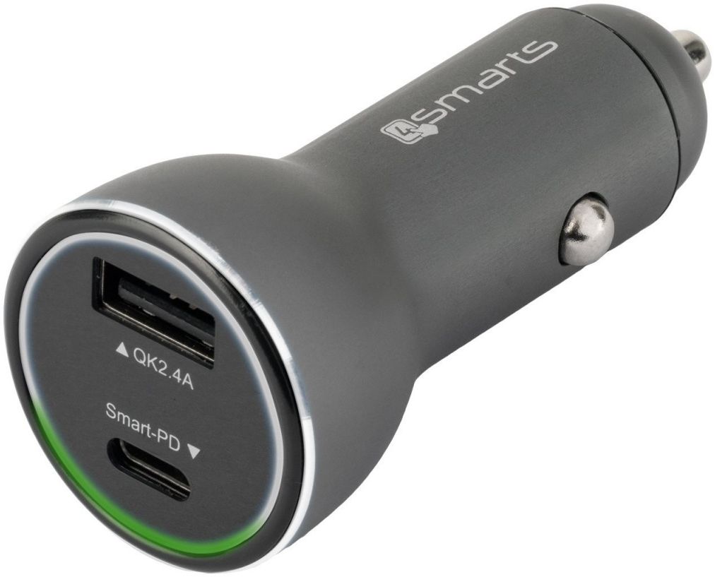 4smarts Fast Charging Autolader met iPhone Kabel (1M) afbeelding 2